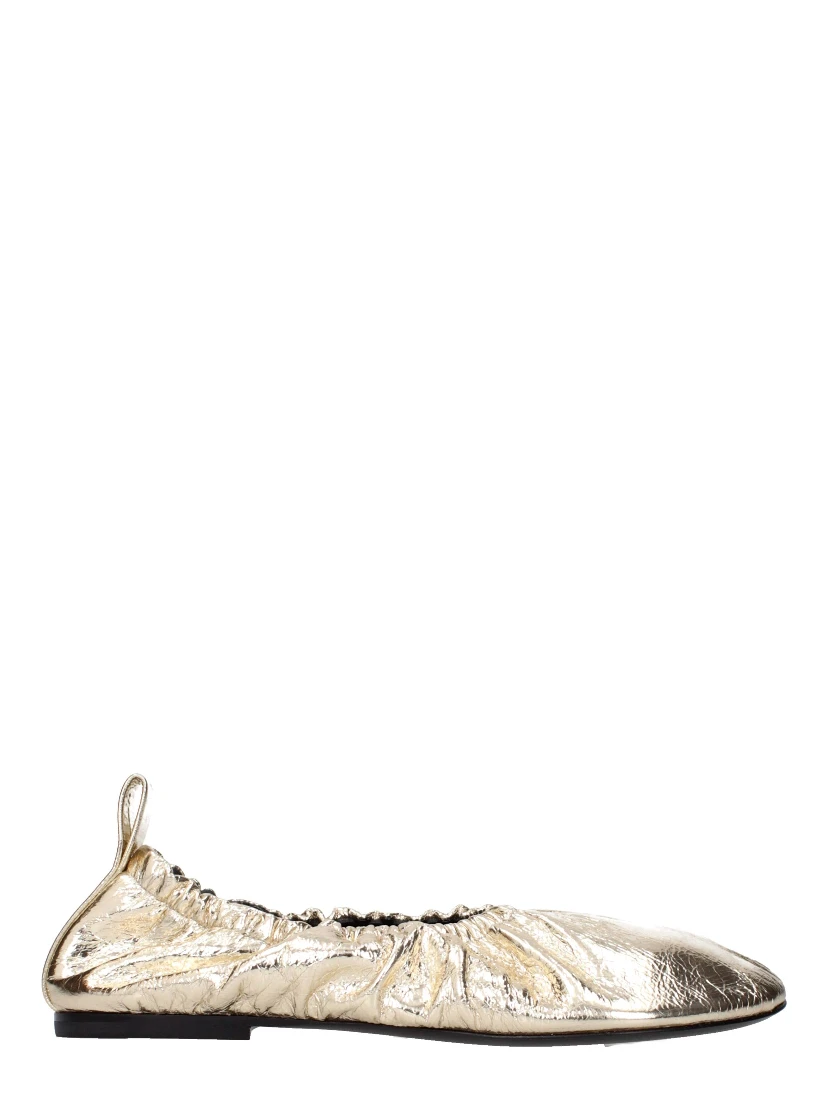 Gold Leather Ballet Flats