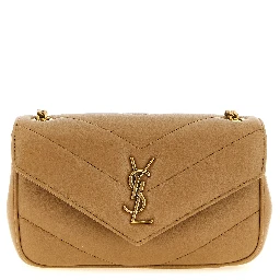 Beige Lamb Leather Crossbody Bag