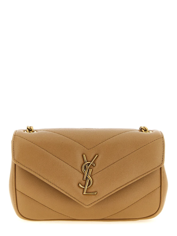 Beige Lamb Leather Crossbody Bag