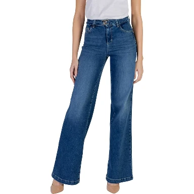 Blue Cotton Bootcut Jeans