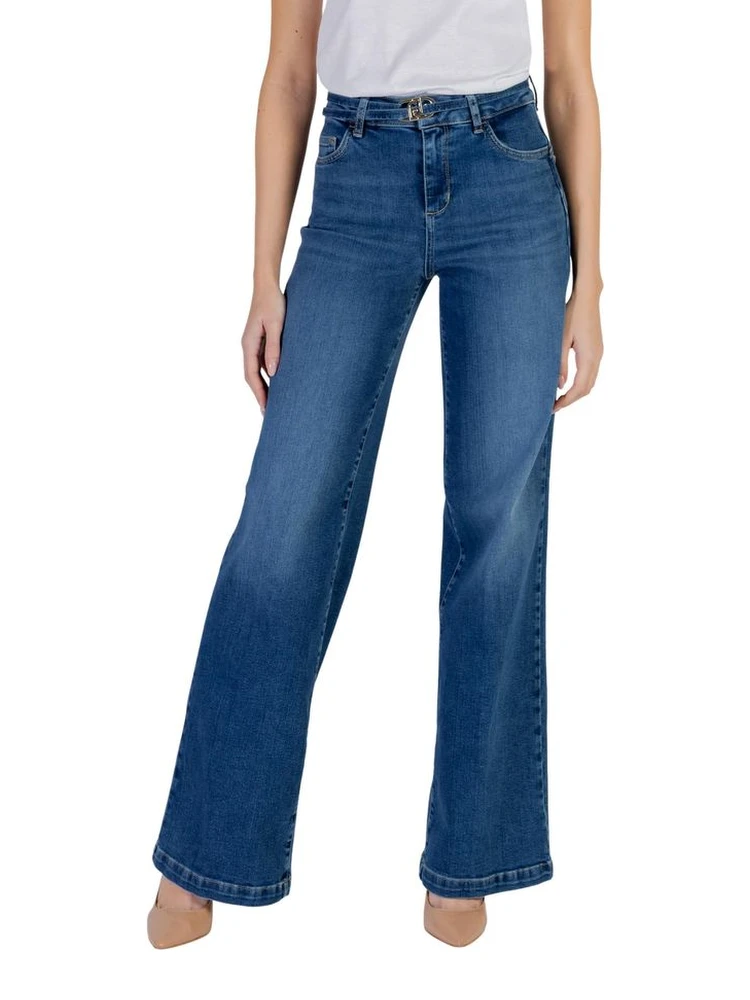 Blue Cotton Bootcut Jeans