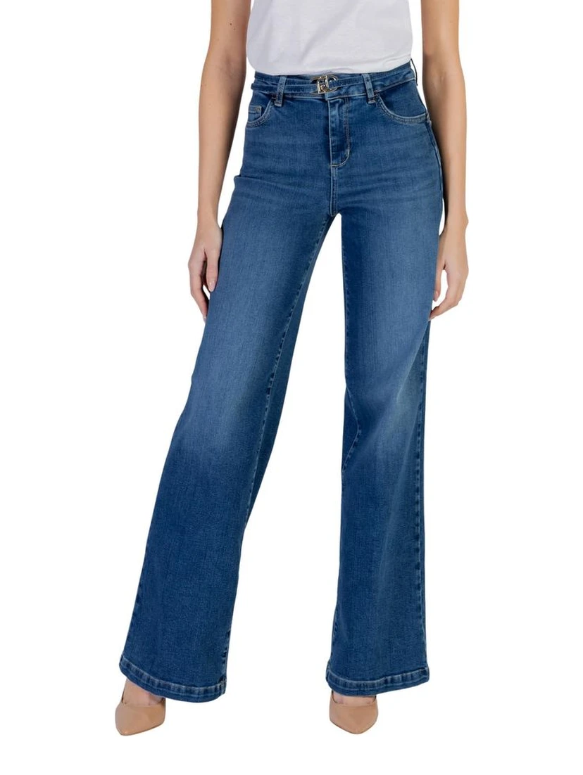 Blue Cotton Bootcut Jeans
