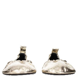 Gold Leather Ballet Flats