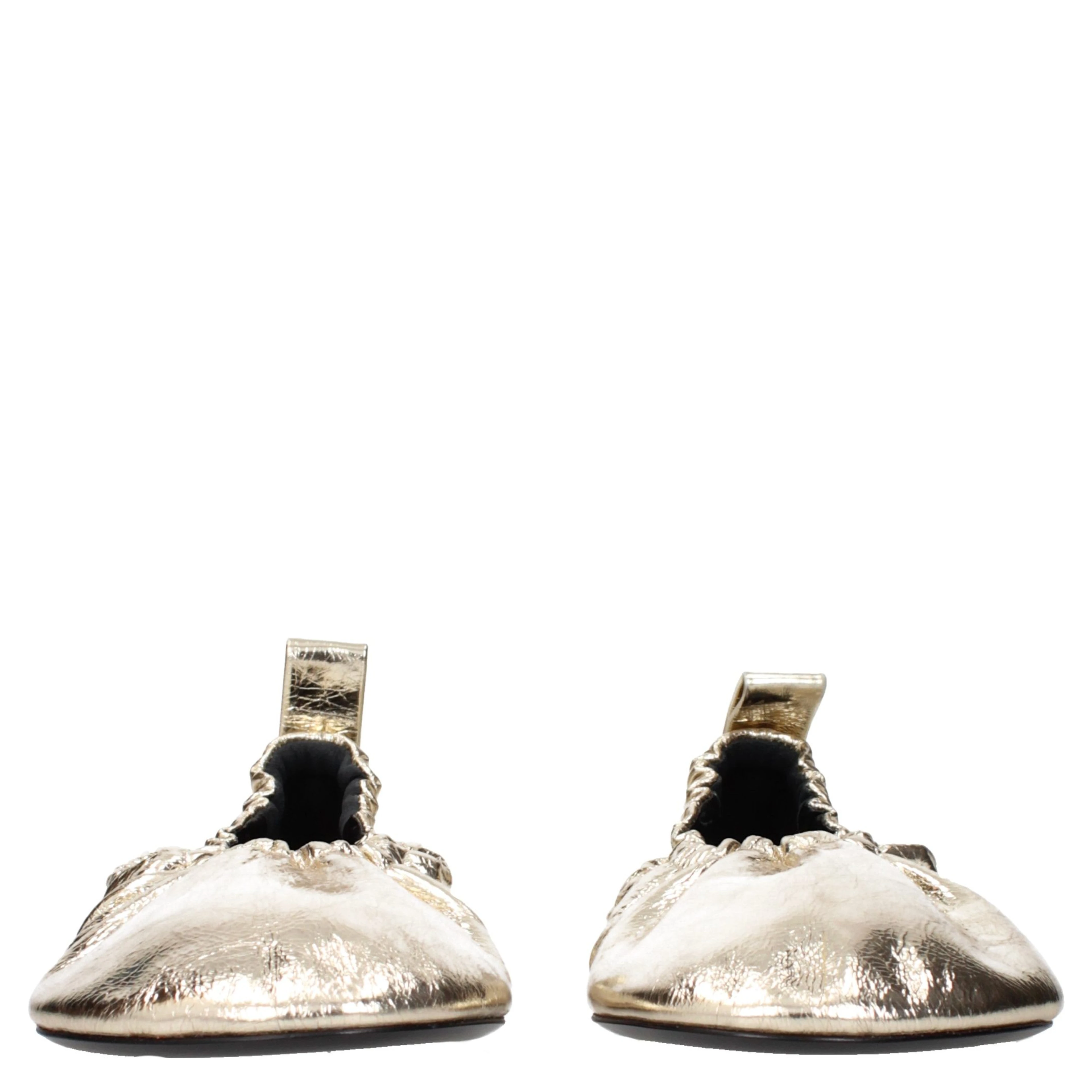 Gold Leather Ballet Flats