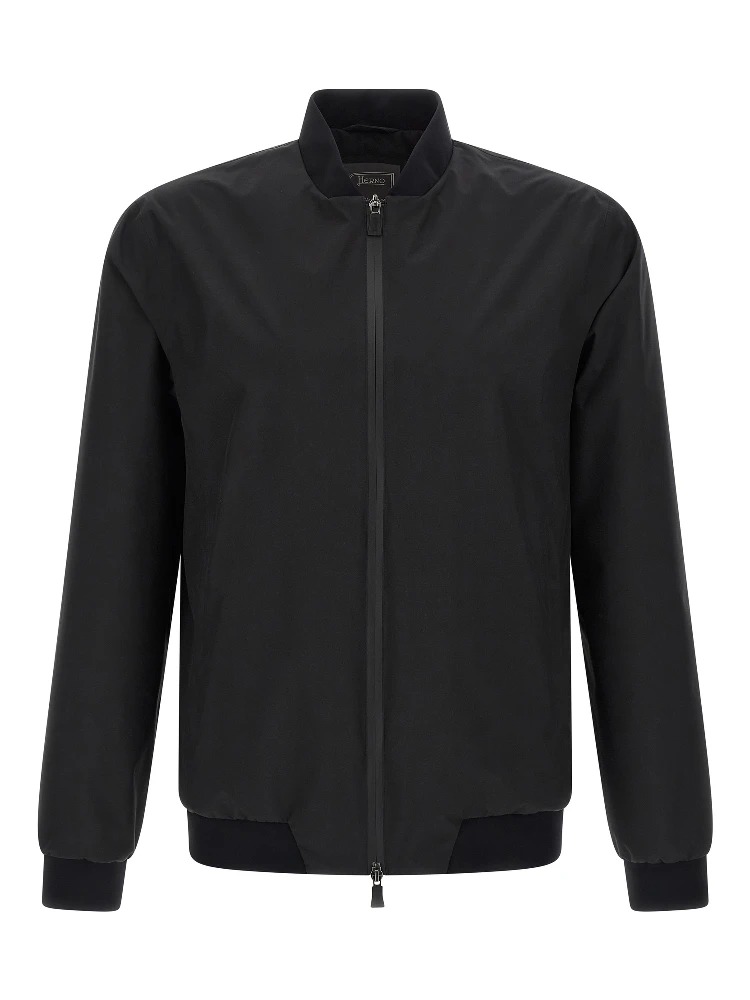 Black Polyester Bomber