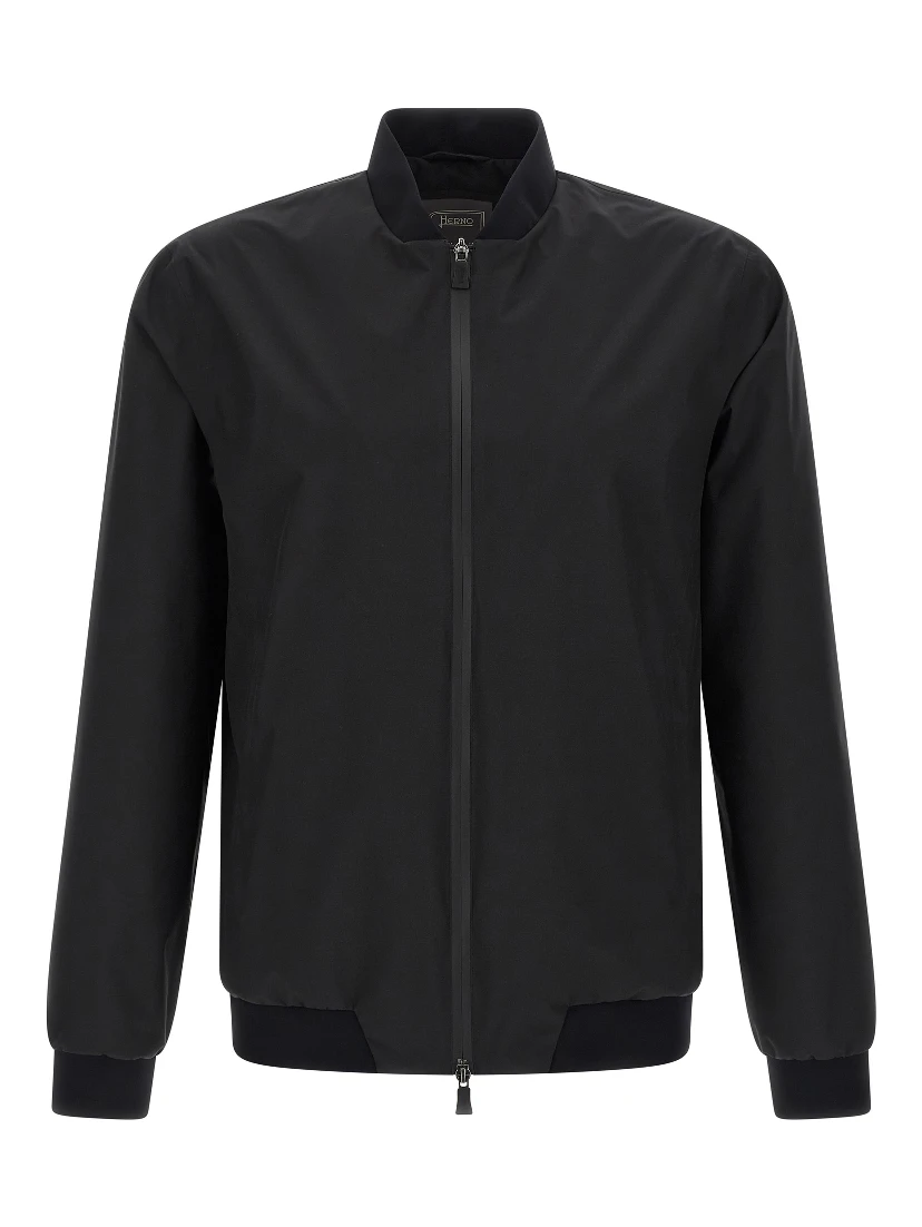Black Polyester Bomber