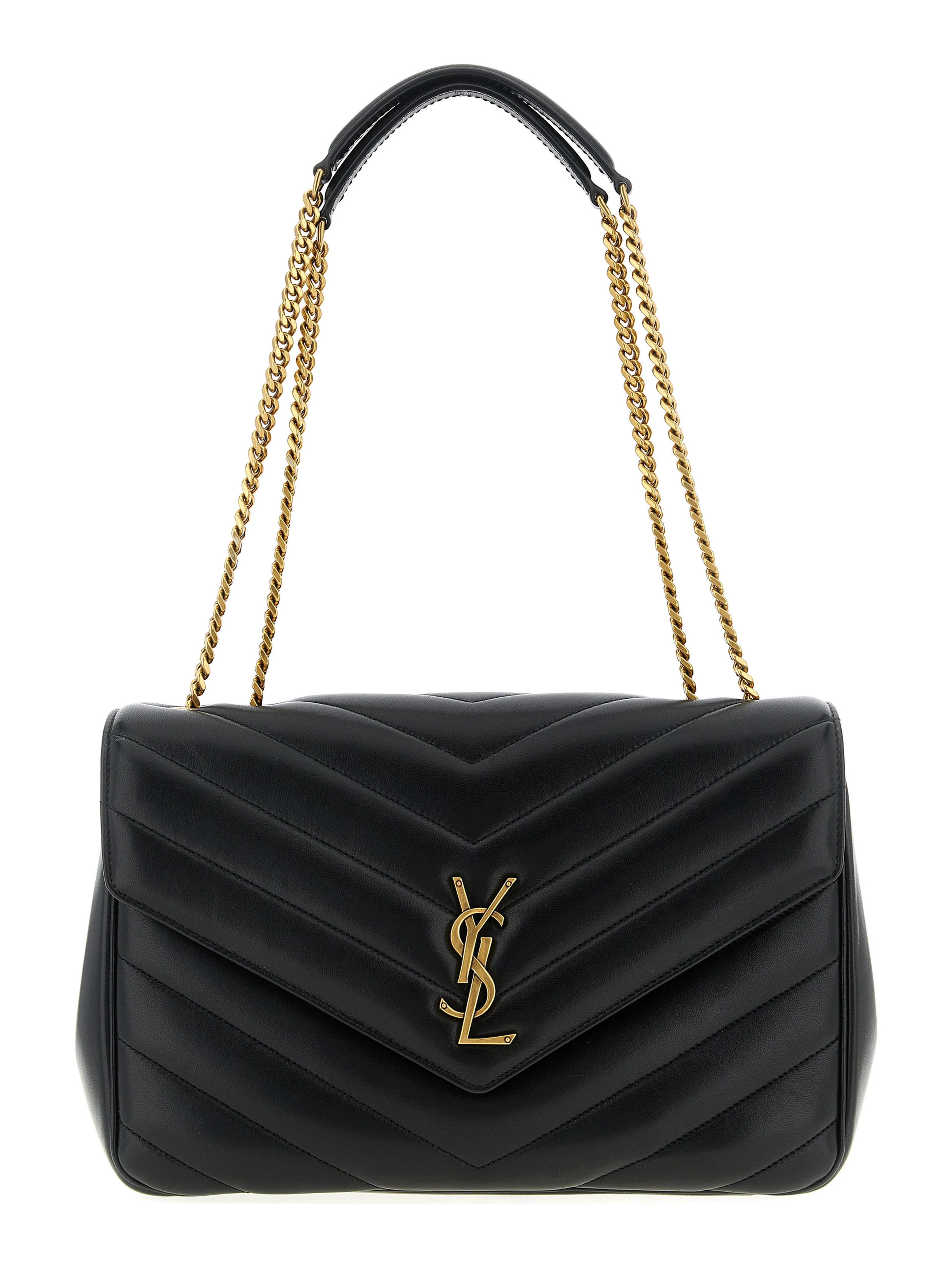 Black Lamb Leather Shoulder Bag
