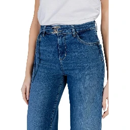 Blue Cotton Bootcut Jeans