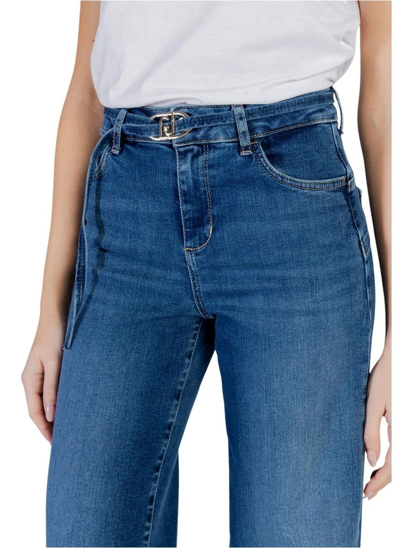 Blue Cotton Bootcut Jeans