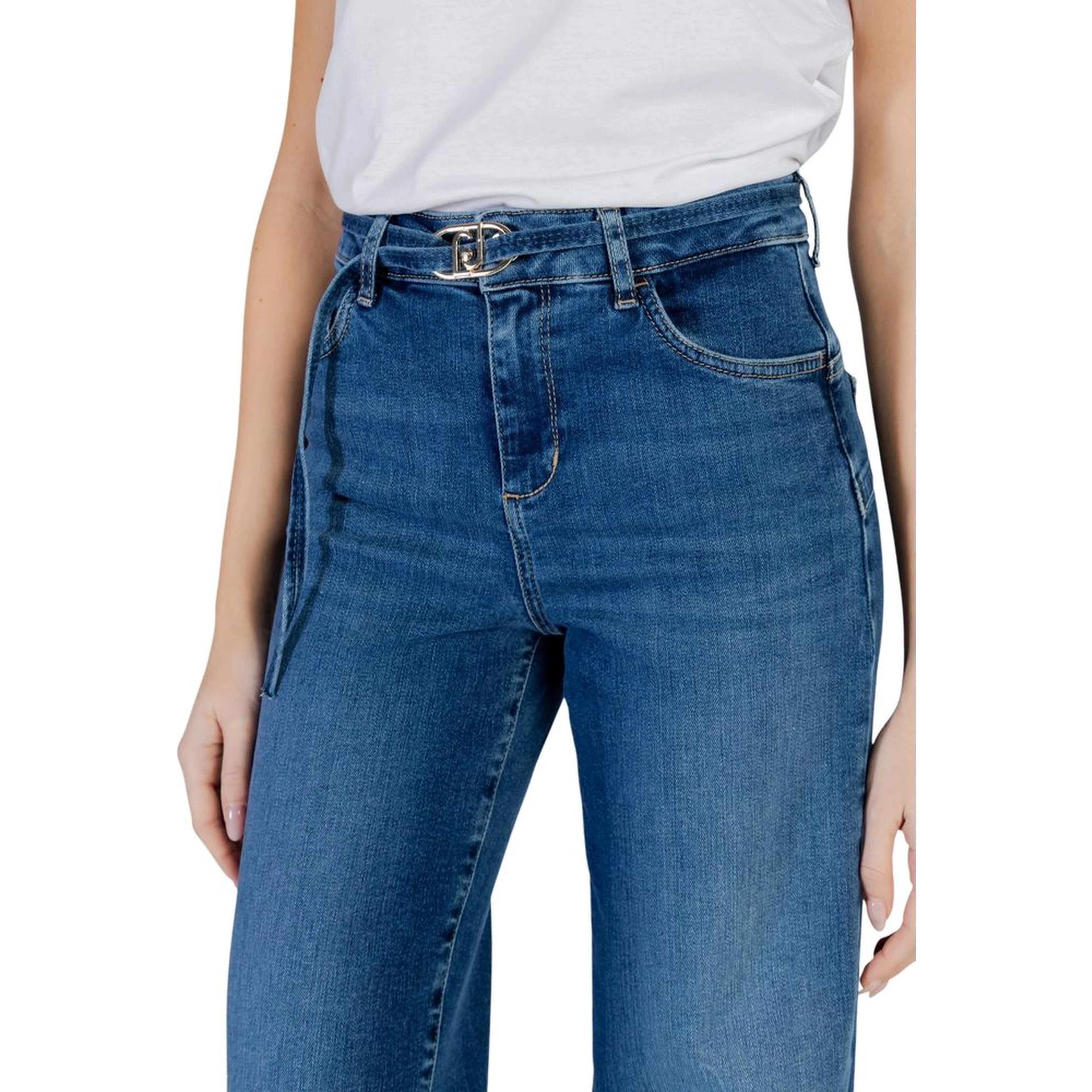 Blue Cotton Bootcut Jeans