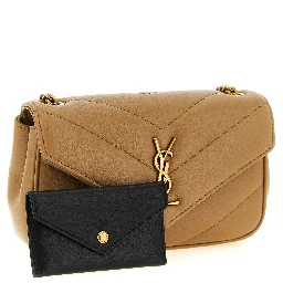 Beige Lamb Leather Crossbody Bag