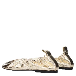 Gold Leather Ballet Flats