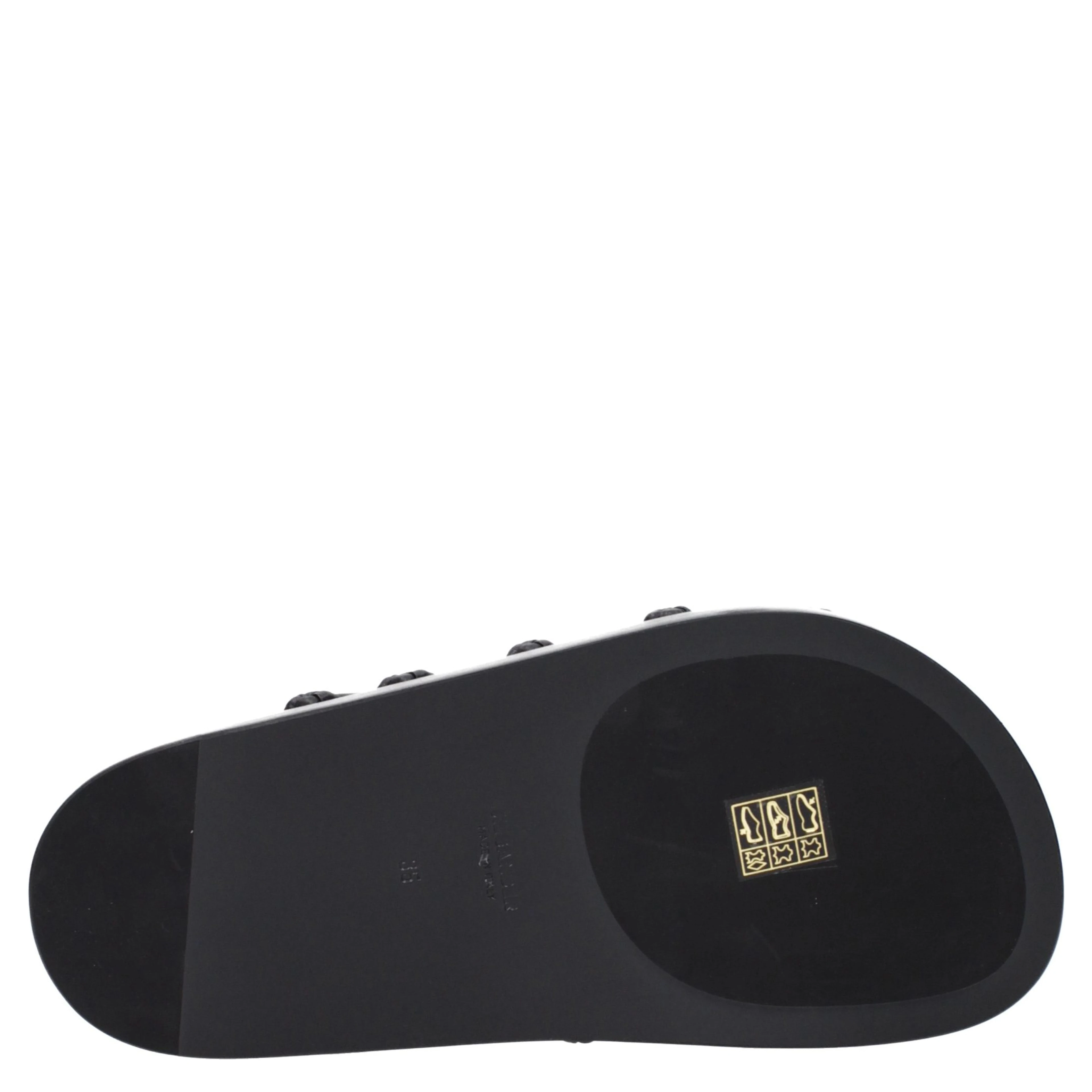Black Leather Slippers