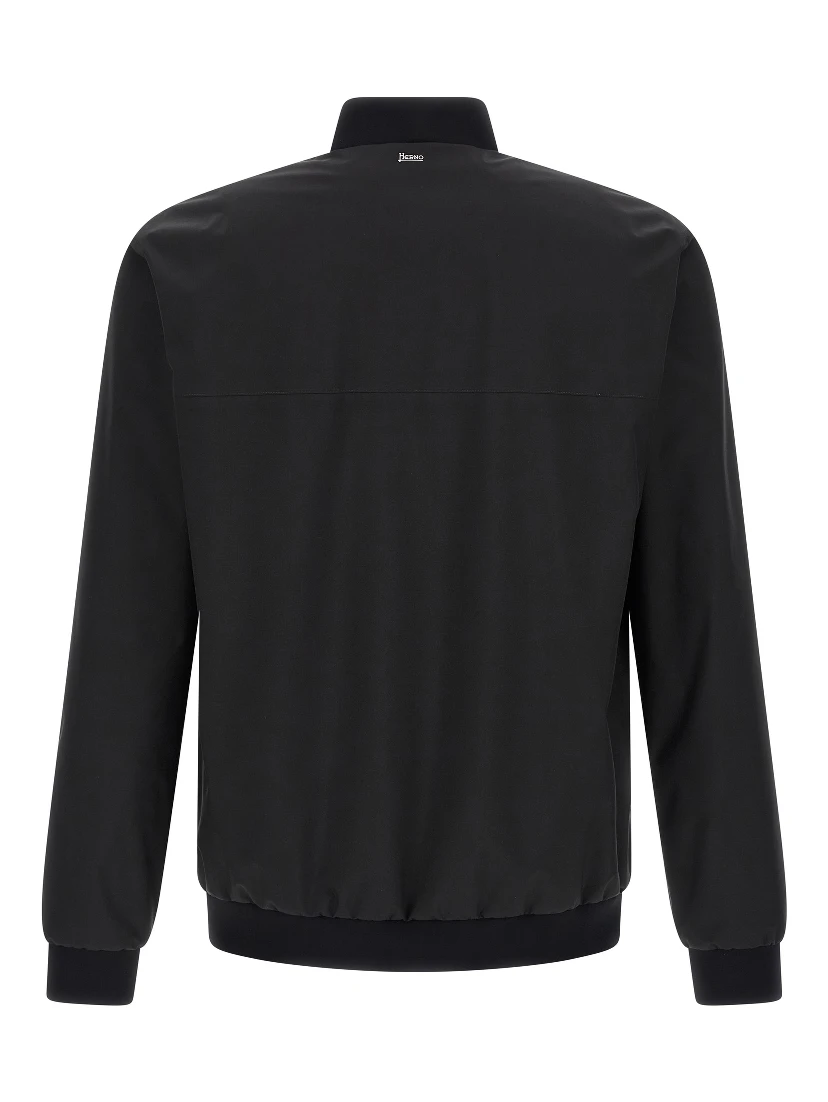 Black Polyester Bomber