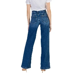 Blue Cotton Bootcut Jeans