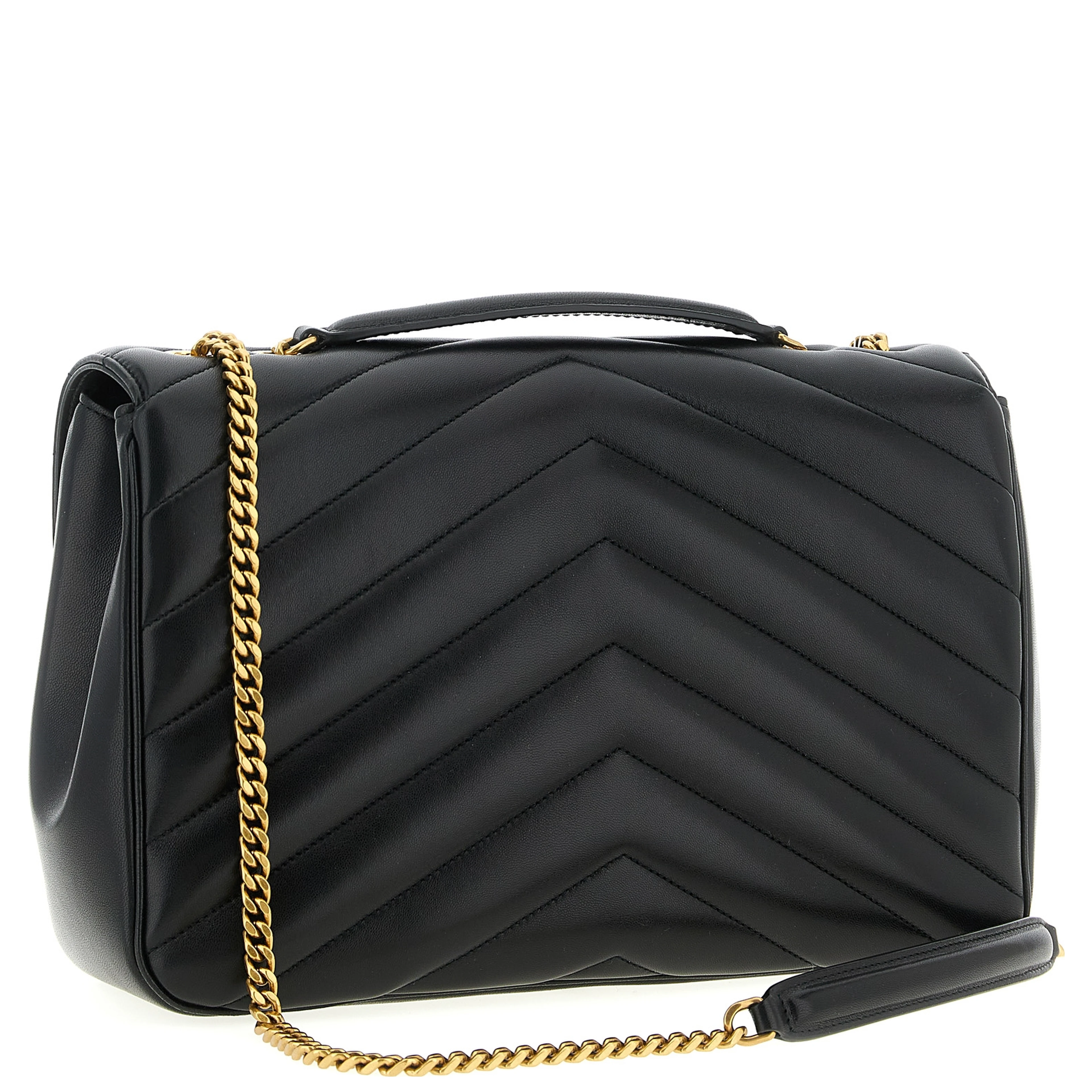 Black Lamb Leather Shoulder Bag