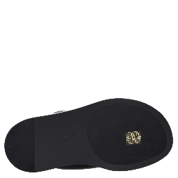 Black Leather Flip-Flop Sandals