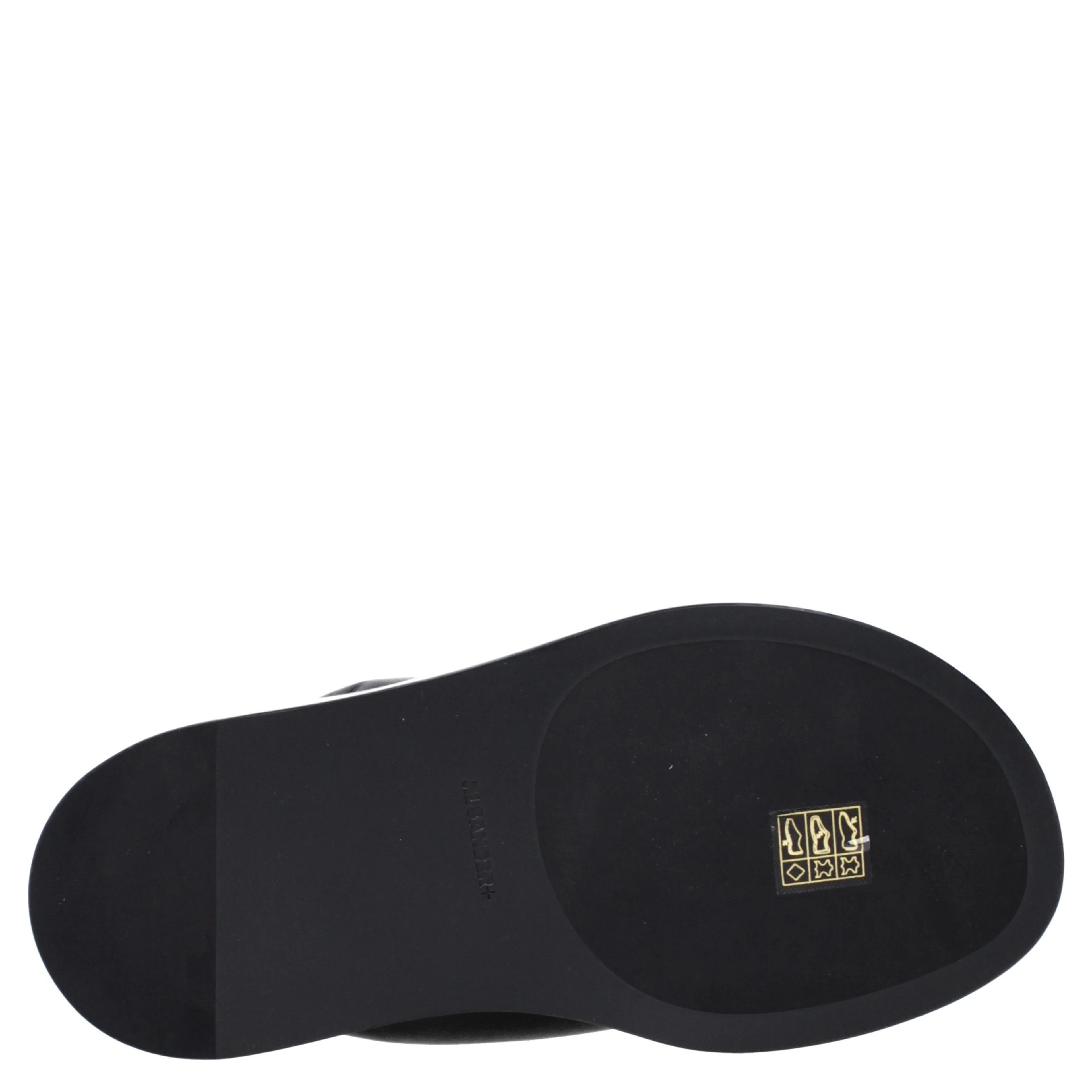 Black Leather Flip-Flop Sandals