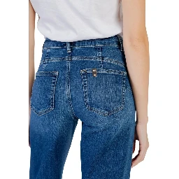 Blue Cotton Bootcut Jeans
