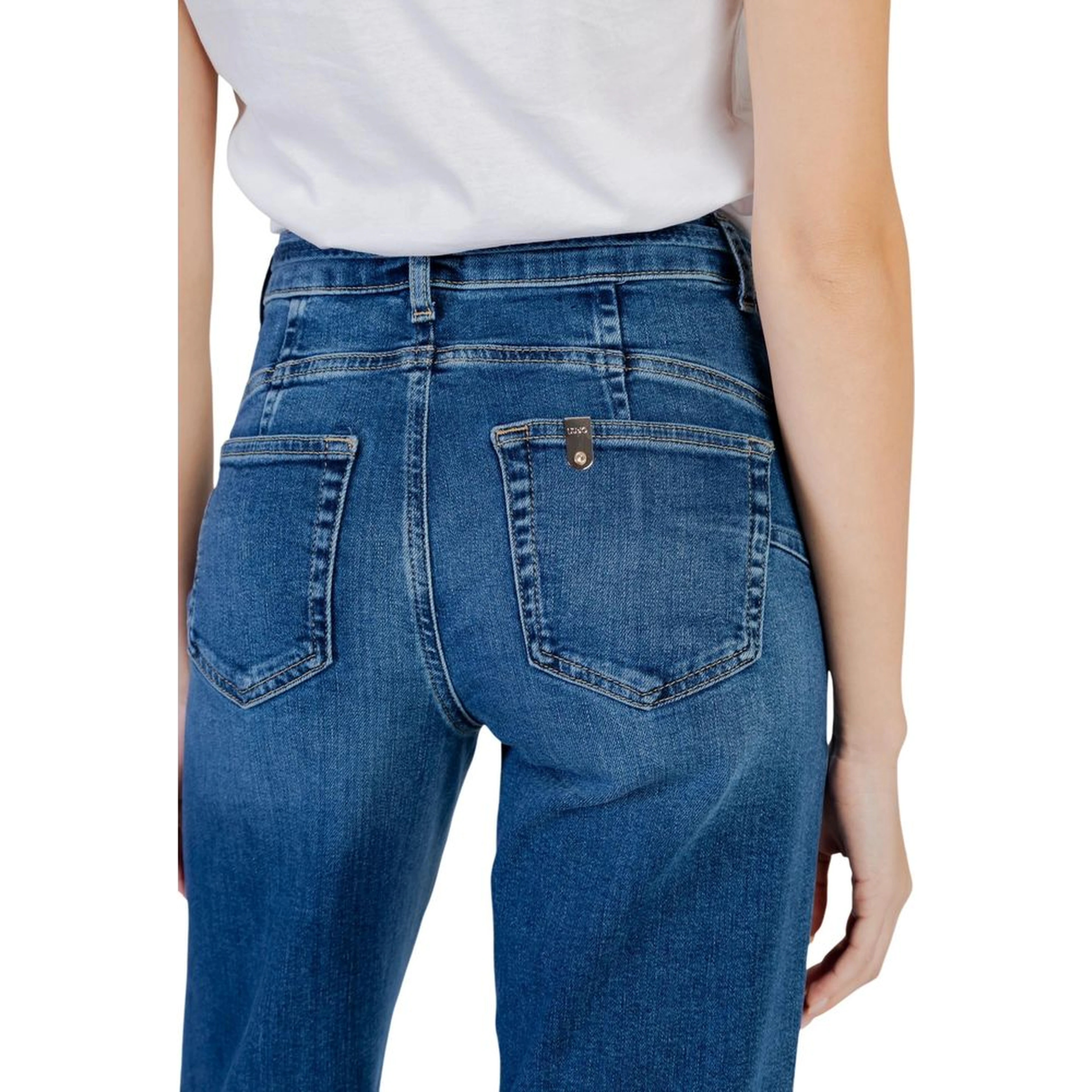 Blue Cotton Bootcut Jeans