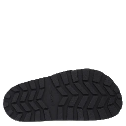 Black Leather Slippers
