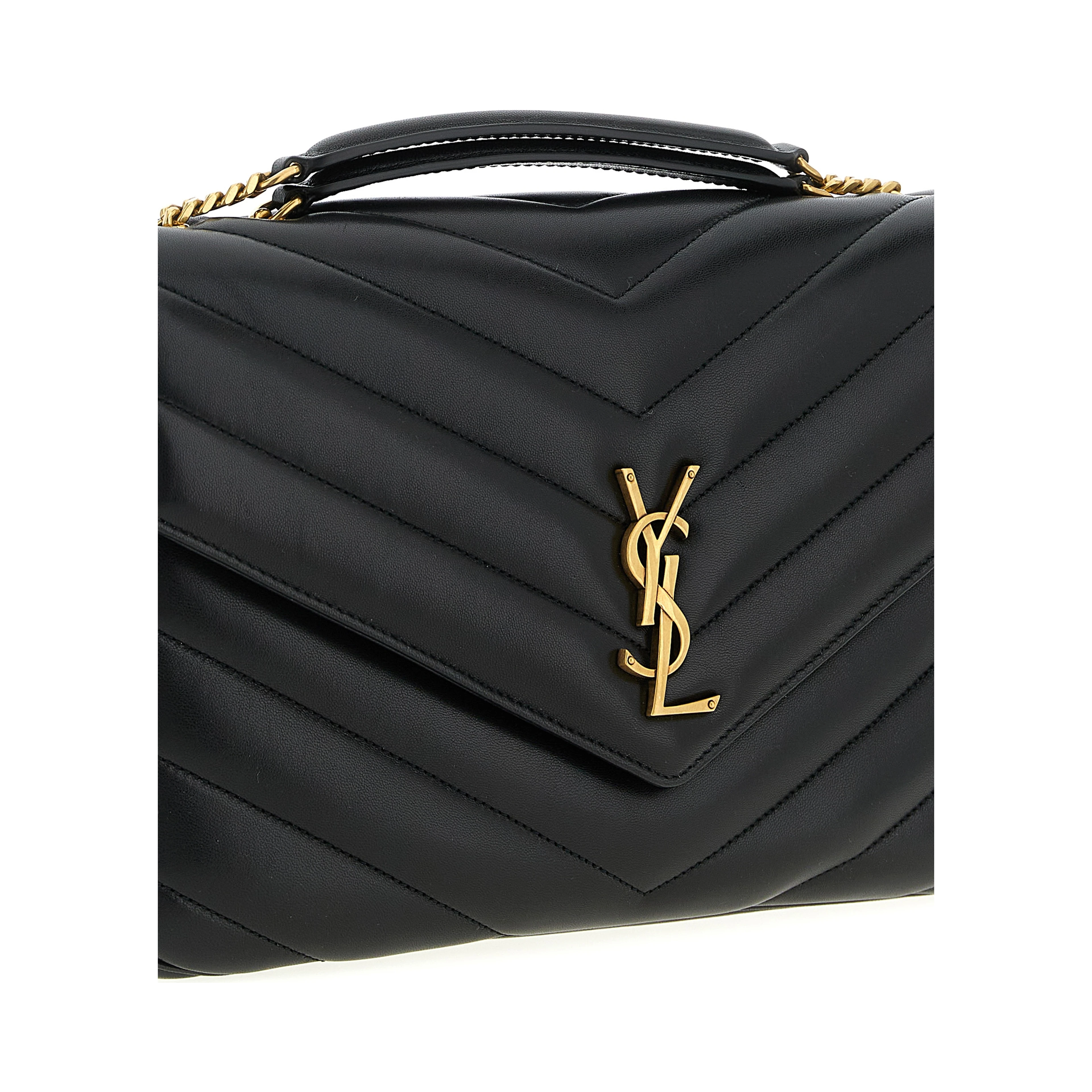 Black Lamb Leather Shoulder Bag