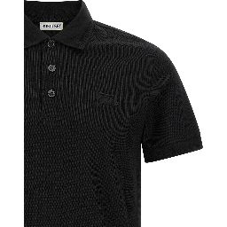 Black Cotton Polo Shirt