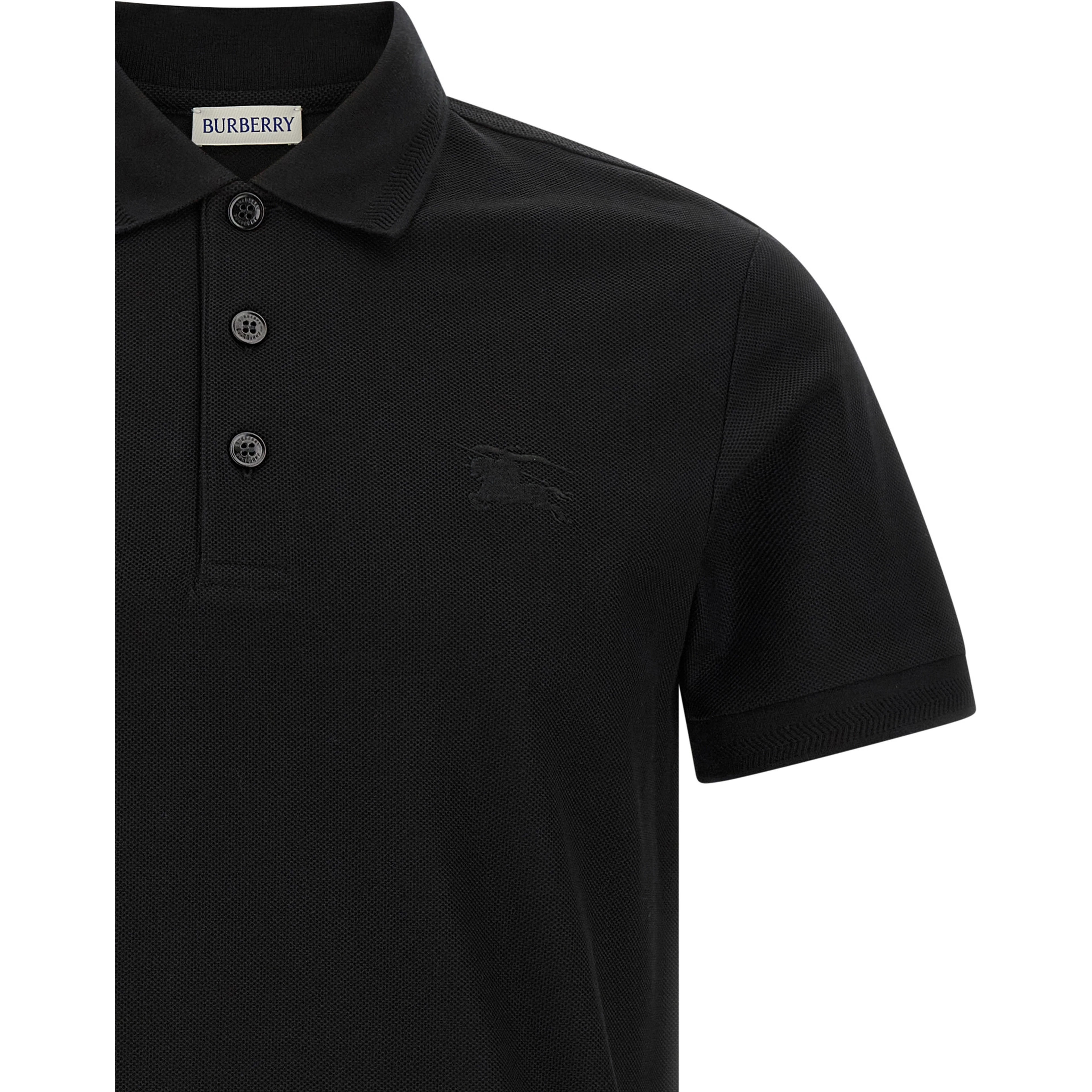 Black Cotton Polo Shirt