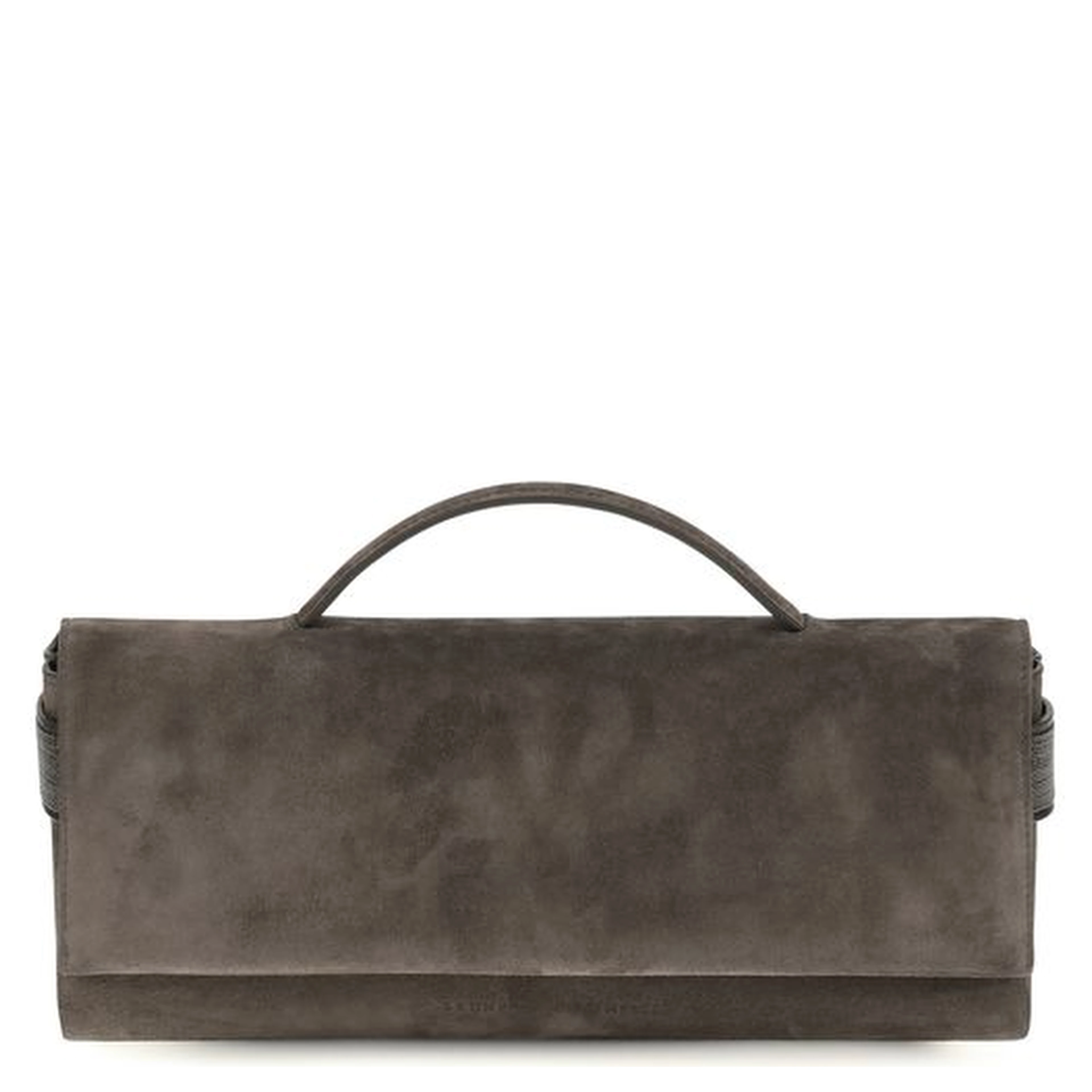 Brown Suede Leather Clutch Bag