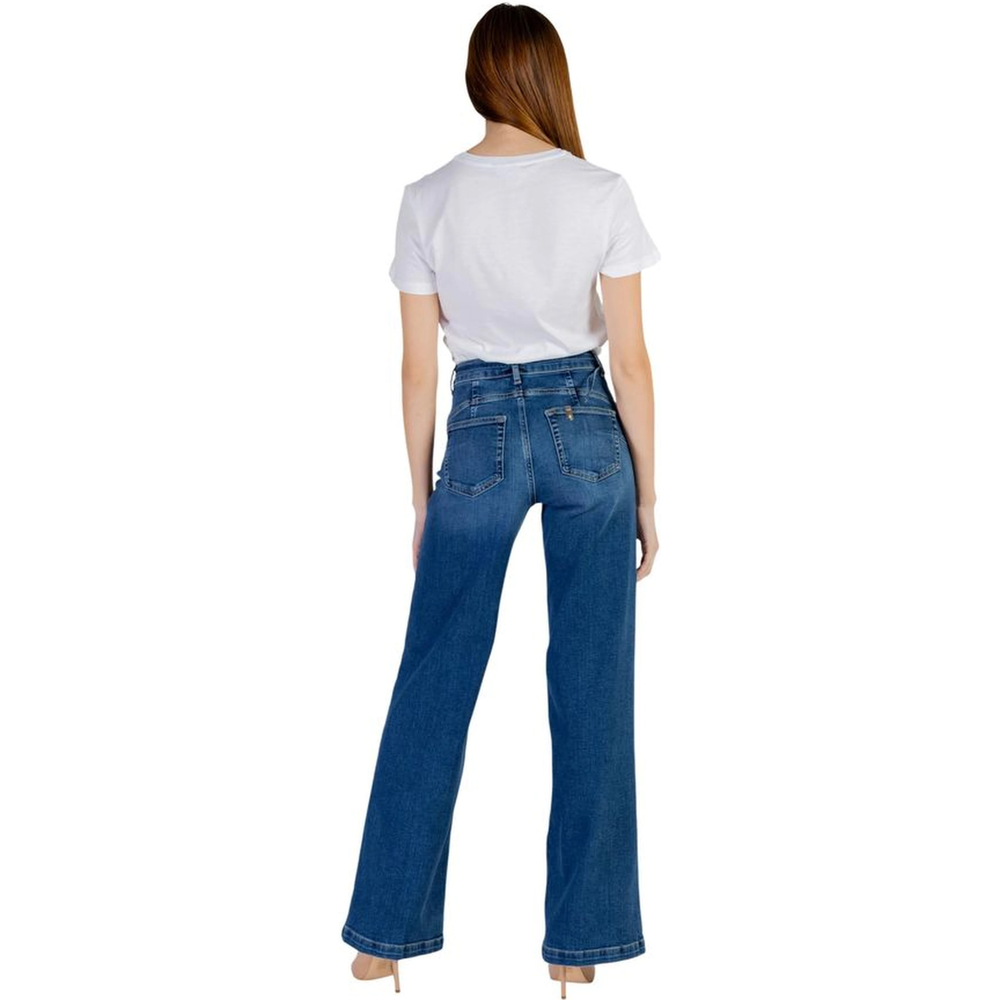 Blue Cotton Bootcut Jeans