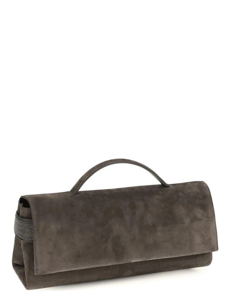 Brown Suede Leather Clutch Bag alternative