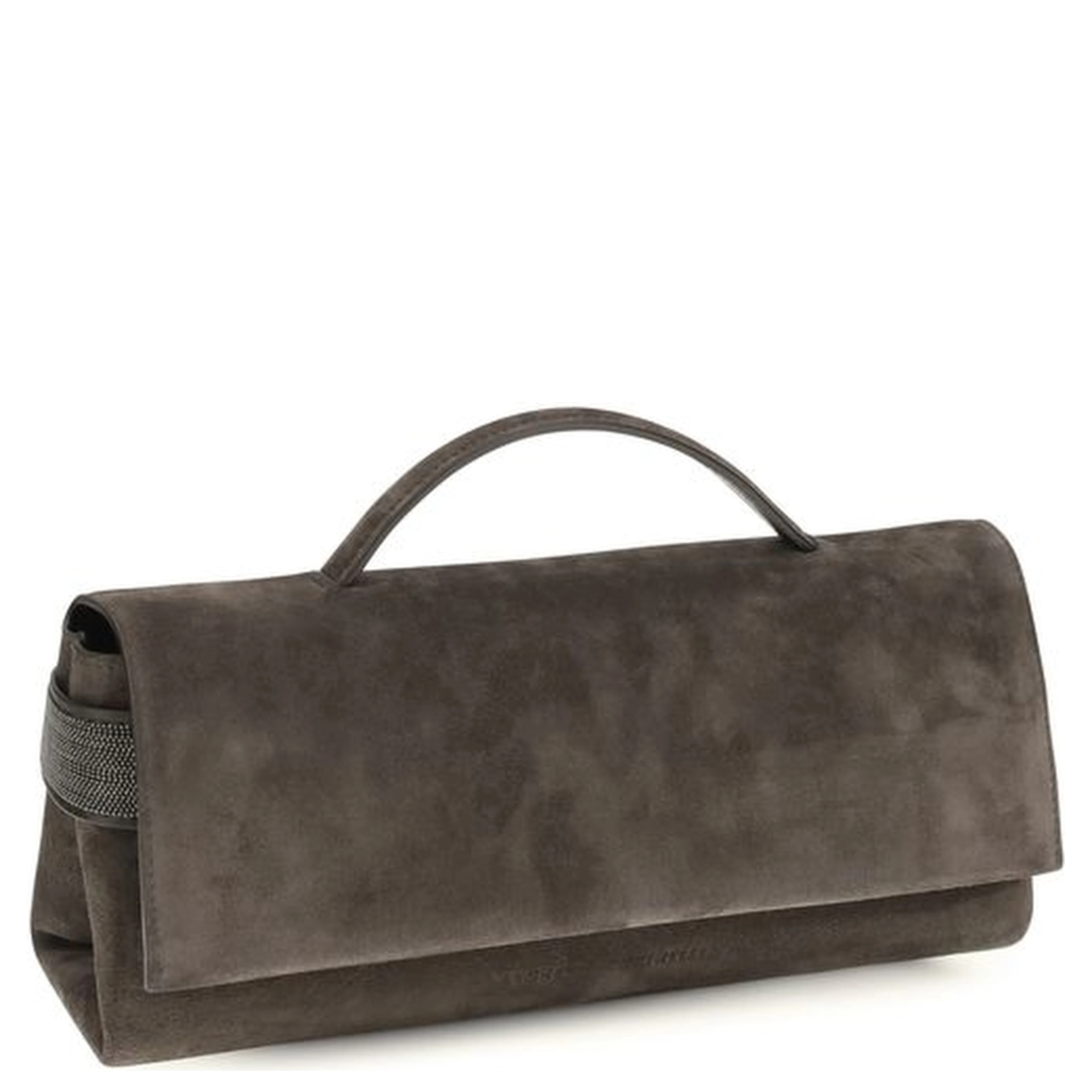 Brown Suede Leather Clutch Bag