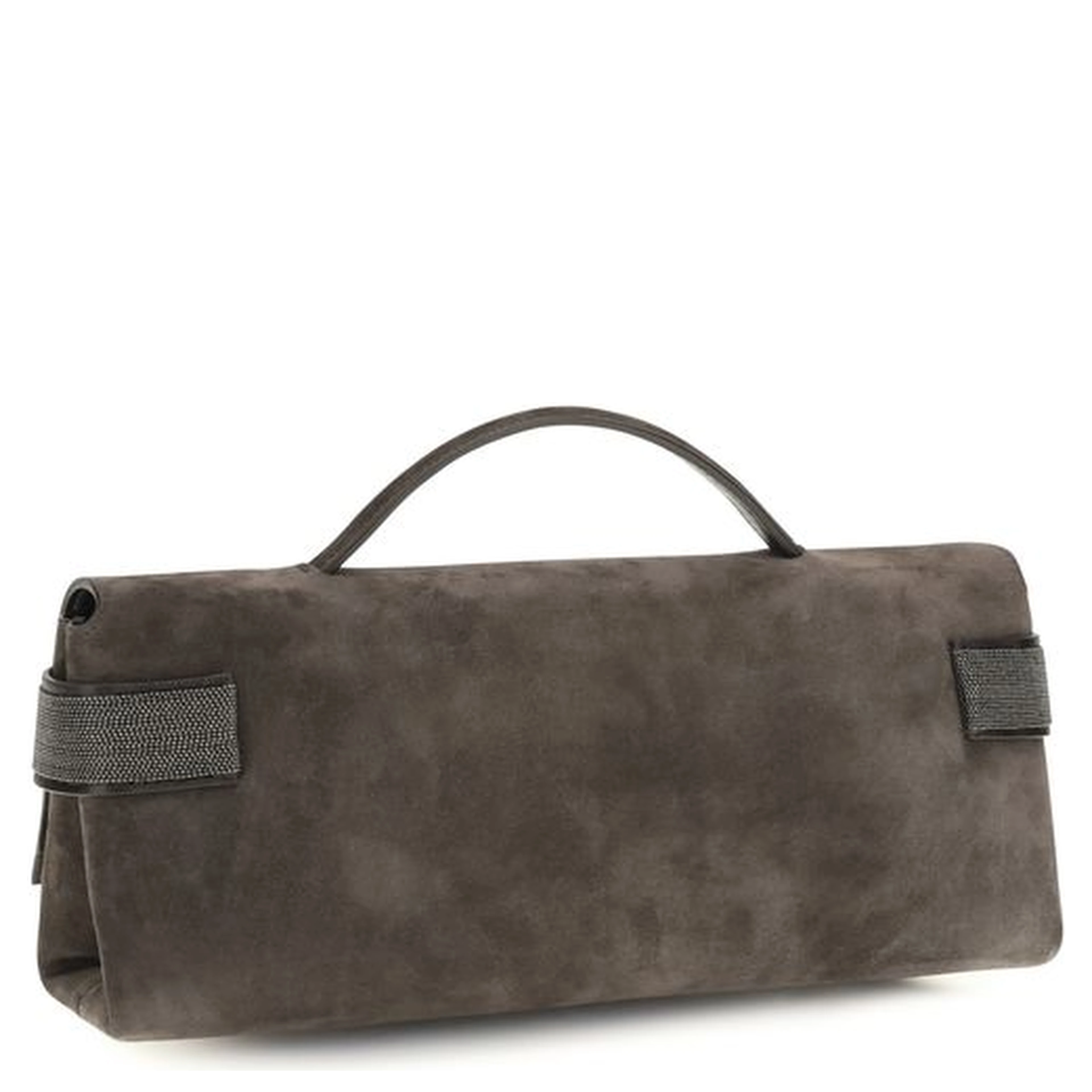 Brown Suede Leather Clutch Bag