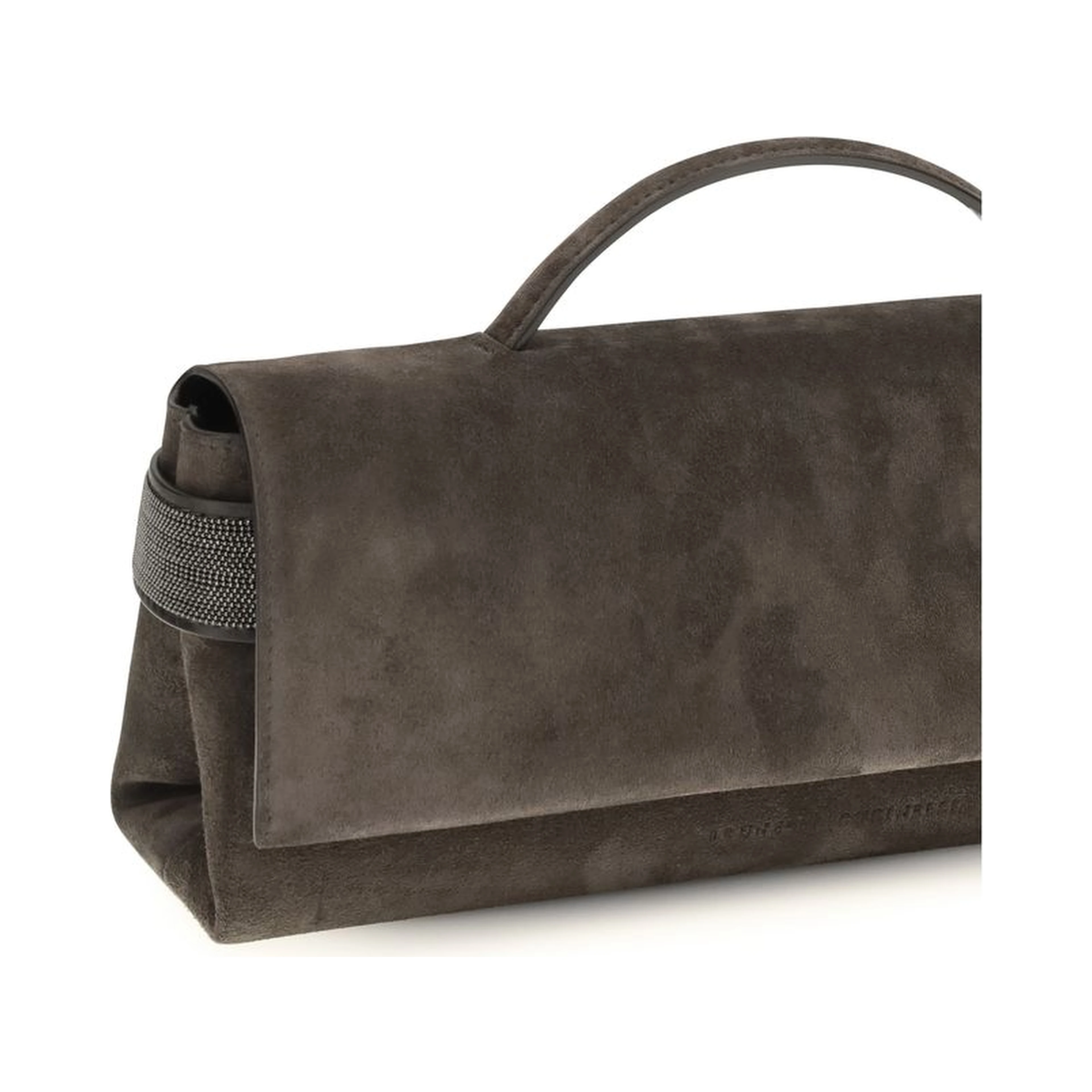 Brown Suede Leather Clutch Bag