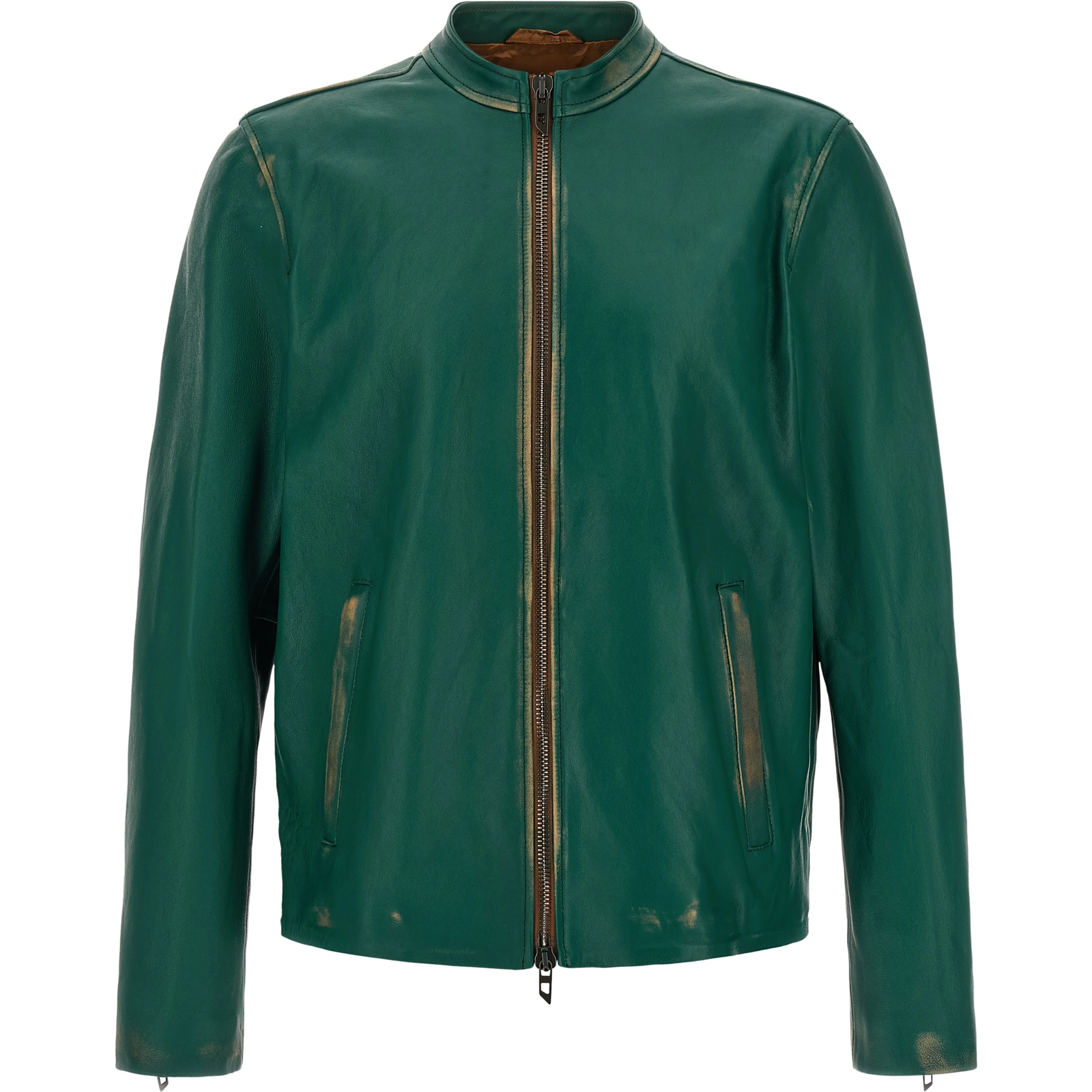 Bicolor Lamb Leather Leather Jacket