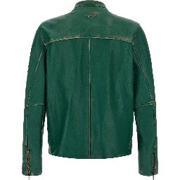 Bicolor Lamb Leather Leather Jacket
