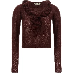 Bordeaux Polyamide Cardigan