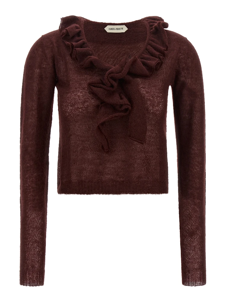 Bordeaux Polyamide Cardigan