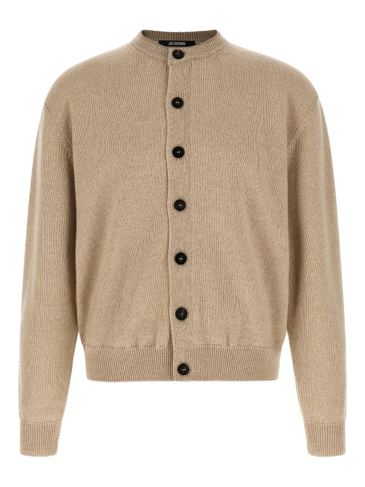 Beige Merino Wool Cardigan