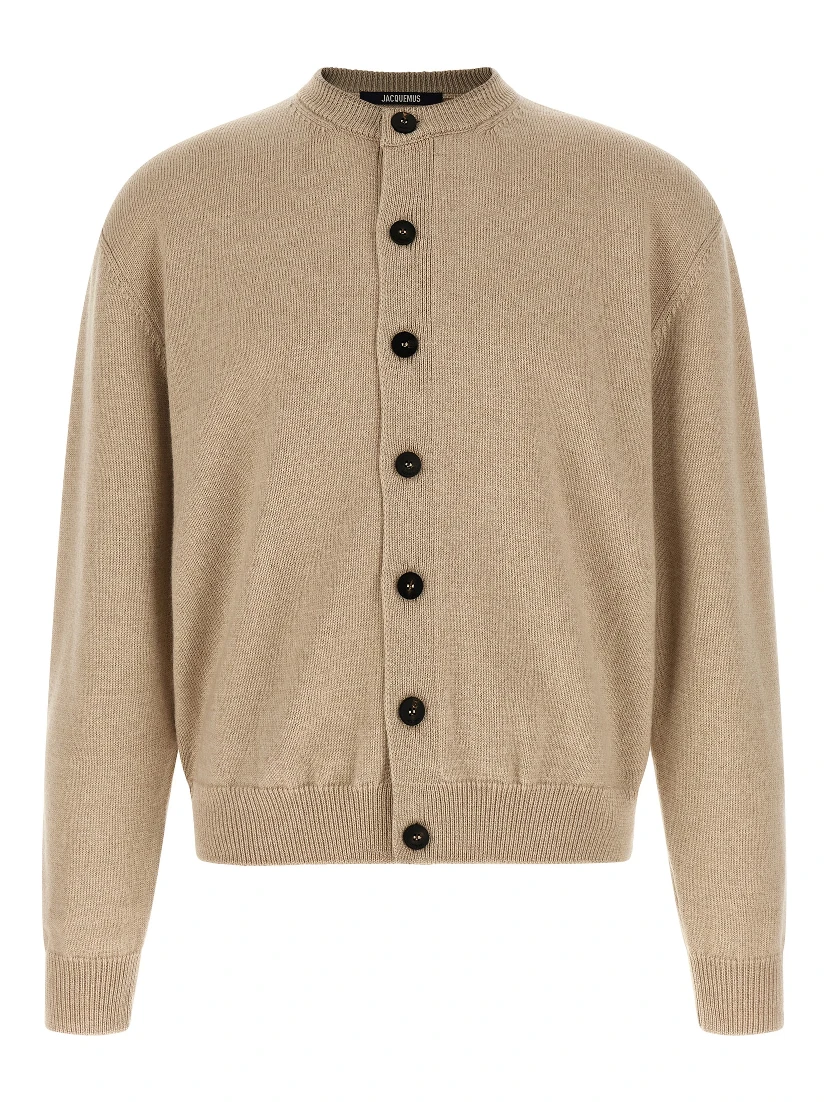 Beige Merino Wool Cardigan
