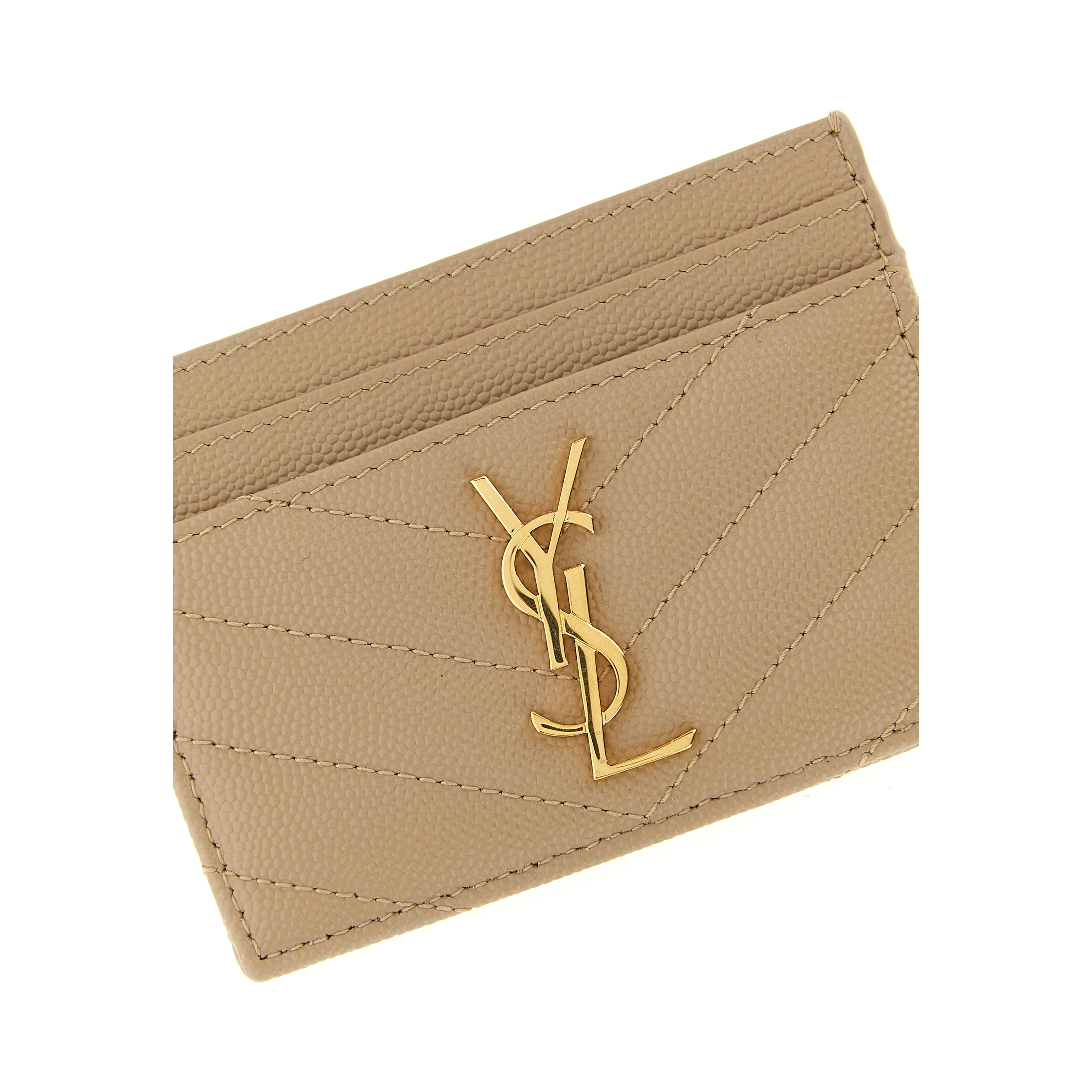 Beige Calfskin Cardholder