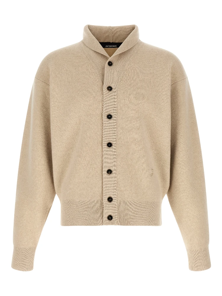 Beige Merino Wool Cardigan