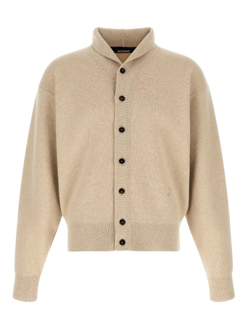 Beige Merino Wool Cardigan