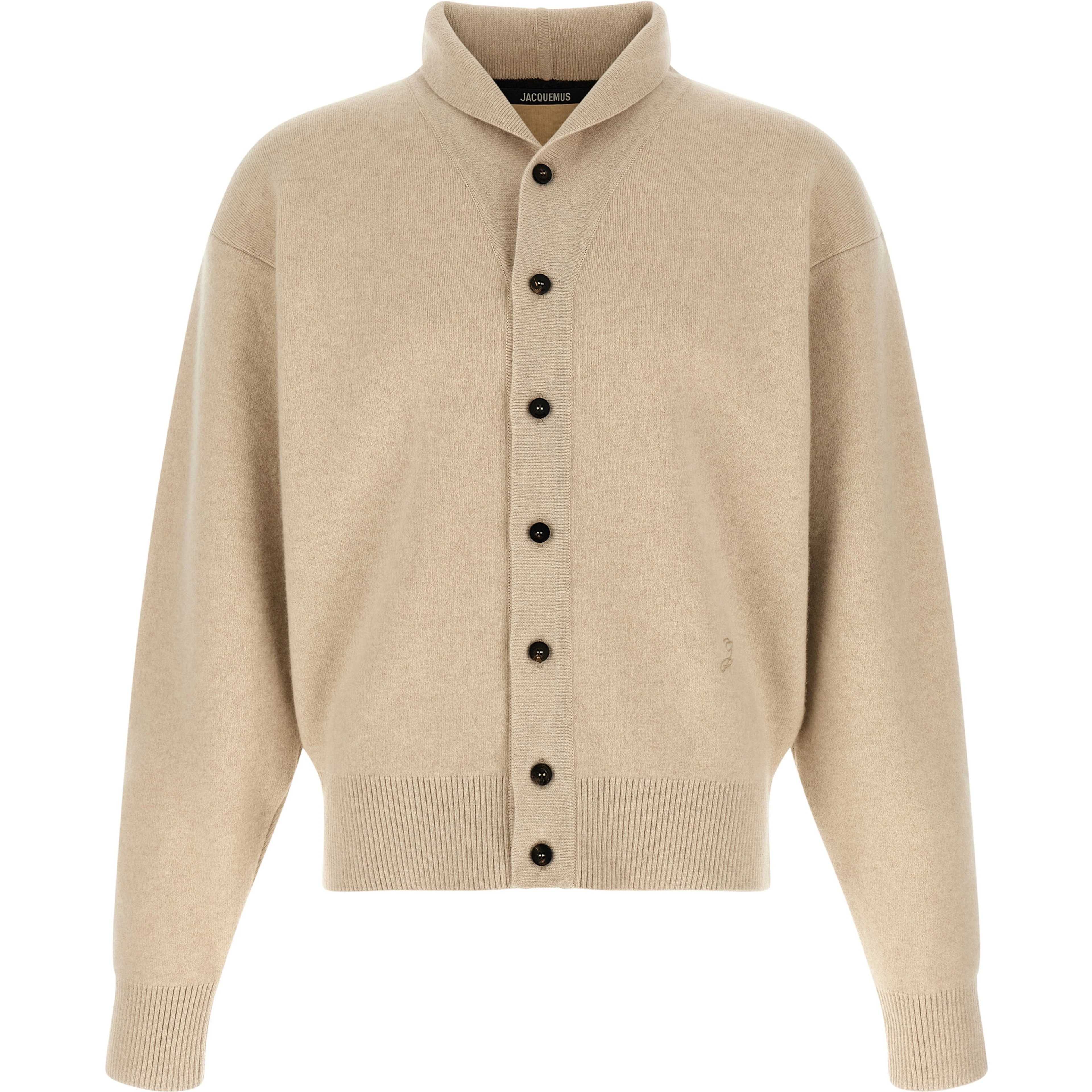 Beige Merino Wool Cardigan