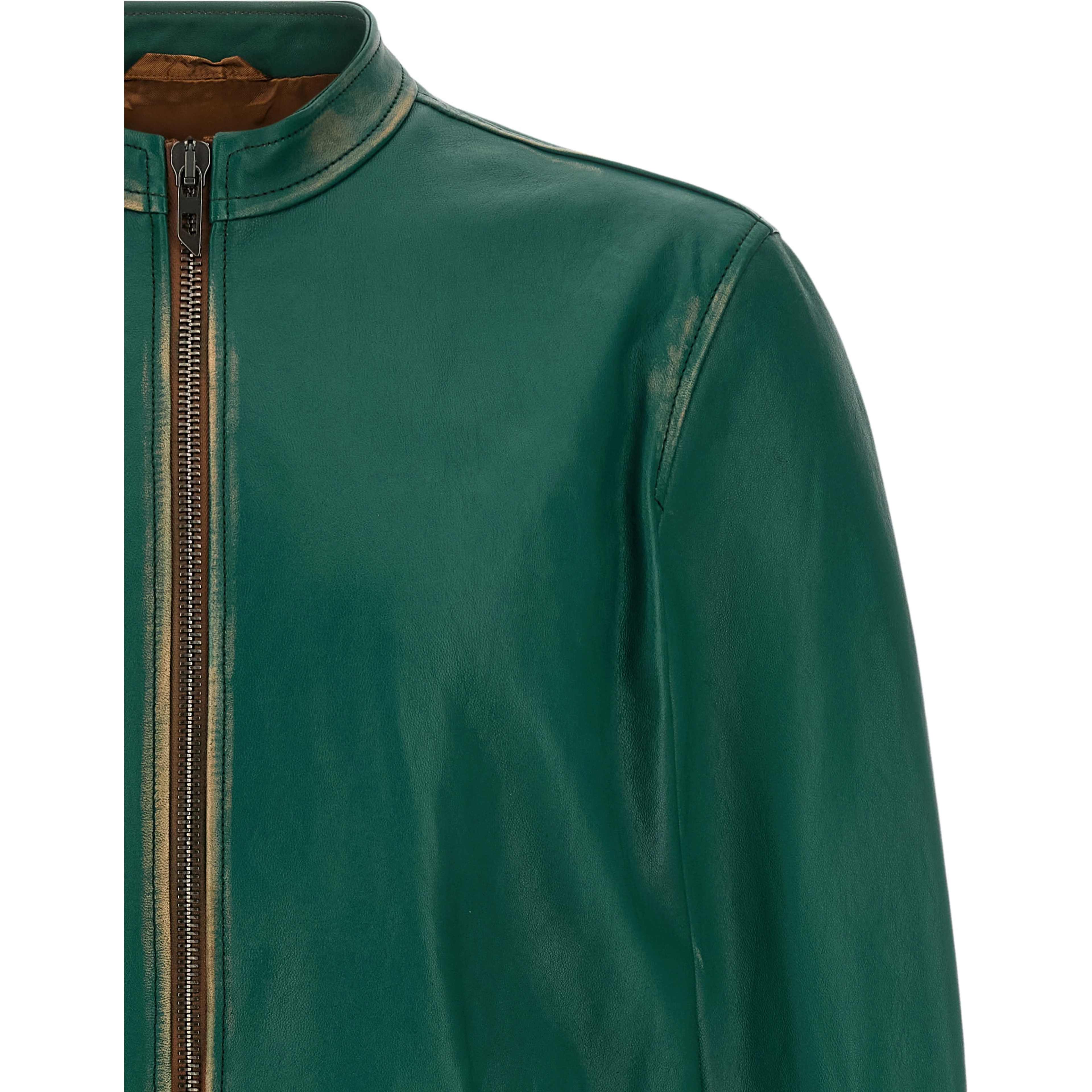 Bicolor Lamb Leather Leather Jacket