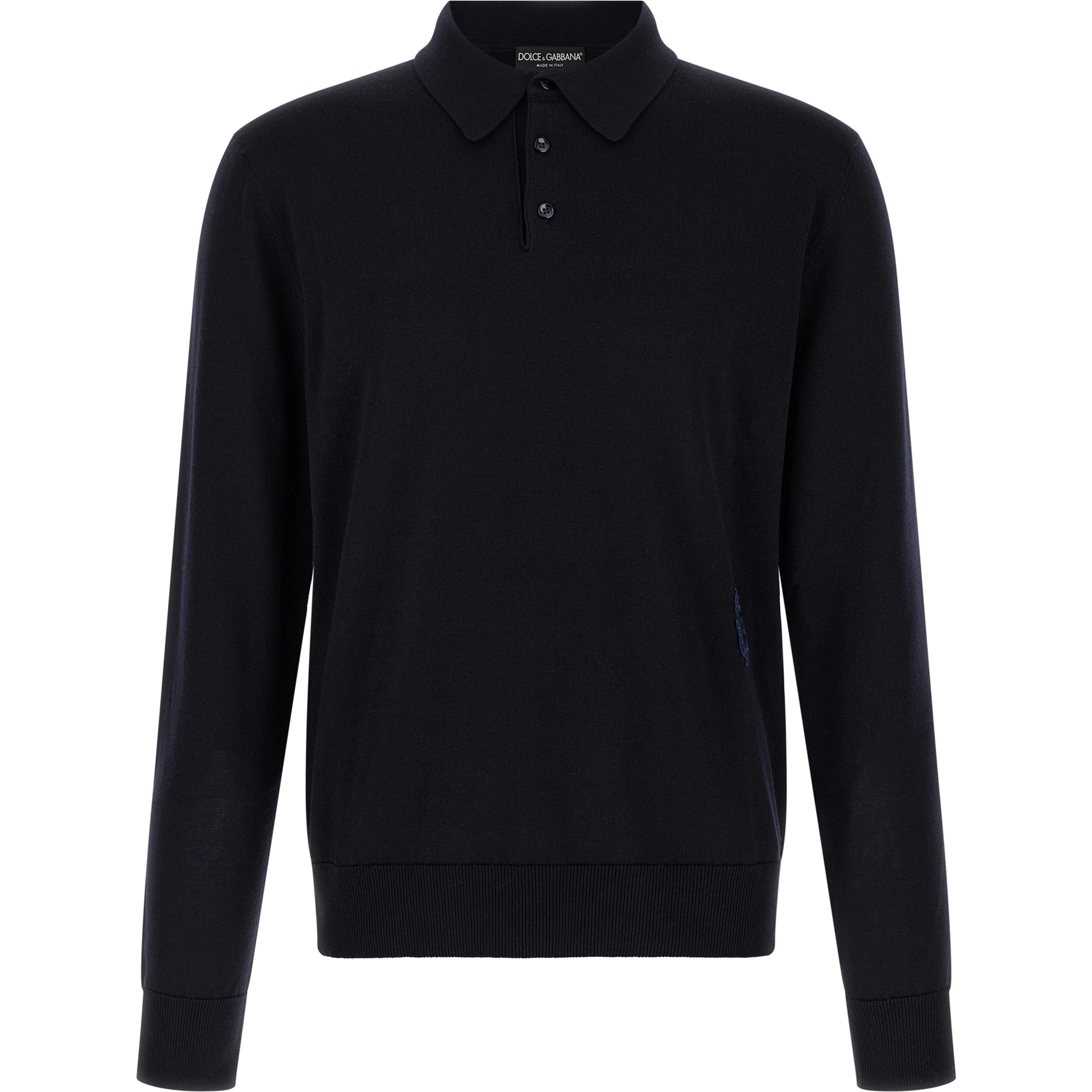 Blue Virgin Wool Polo Shirt