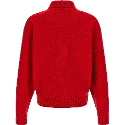 Red Merino Wool Cardigan