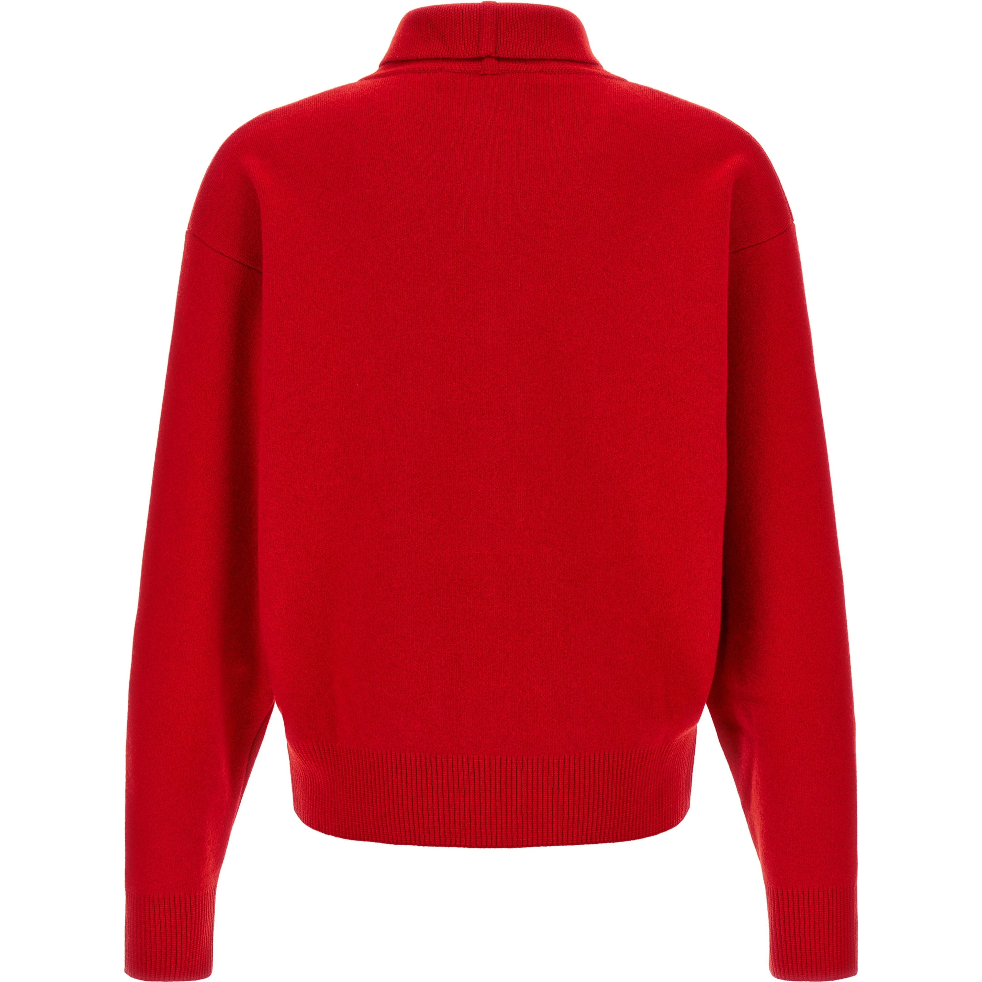 Red Merino Wool Cardigan