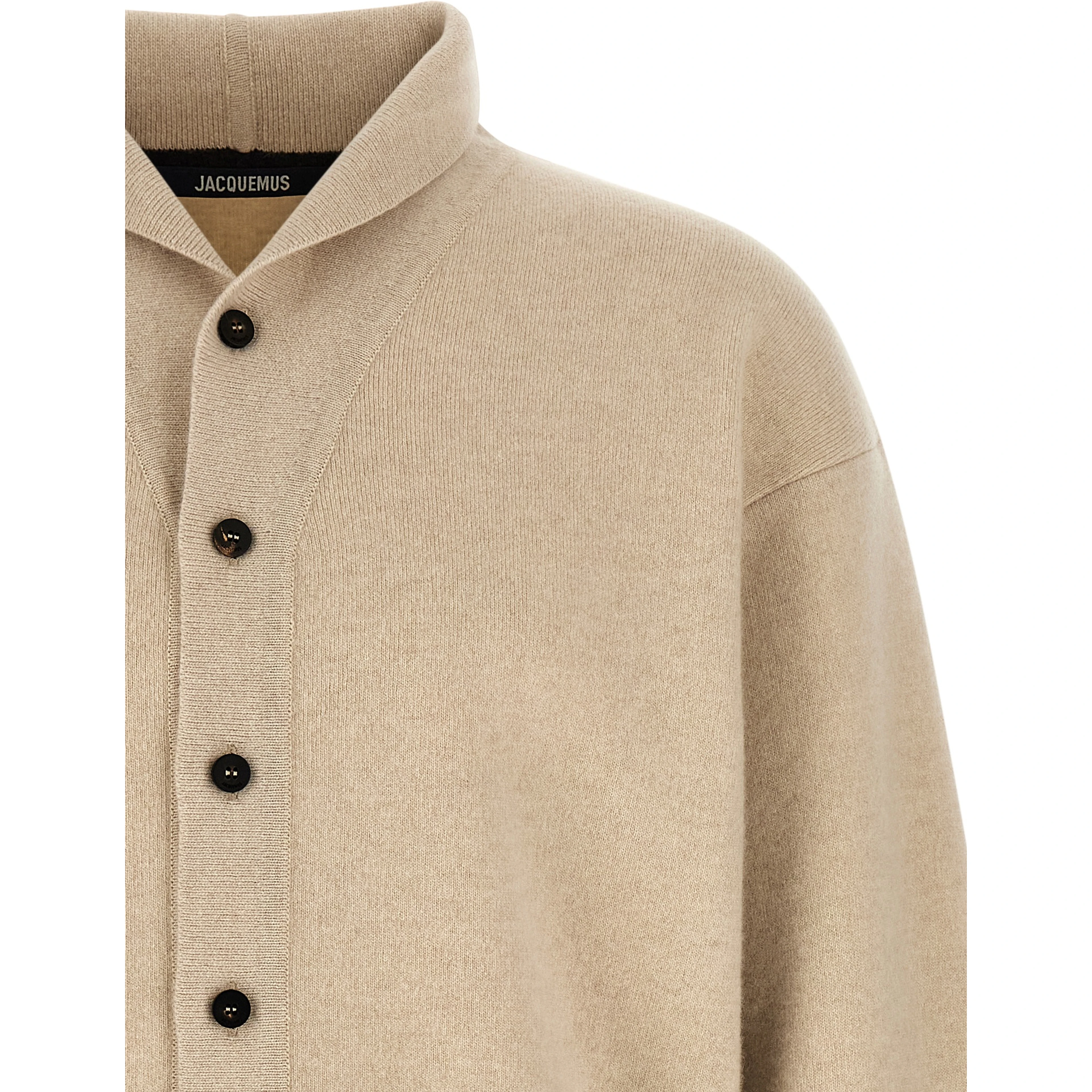 Beige Merino Wool Cardigan