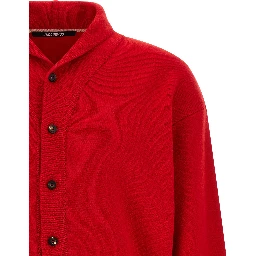 Red Merino Wool Cardigan